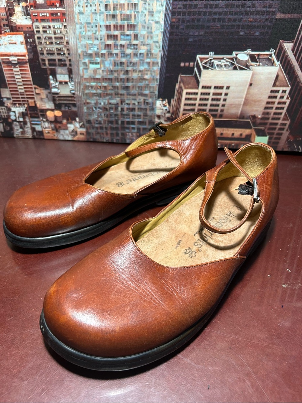 Footprint Women’s Brown Leather Mary Jane Clogs - Comfort sz 41 - Picture 8 of 8